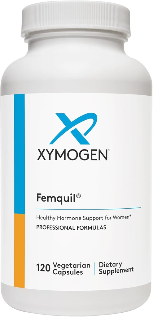 XYMOGEN Femquil - Penyeimbangan Hormone untuk Perempuan - Metode Aktif Biologis + Dim Suplemen - May Help Eny Common Menopause & PMS Symitics - Aid Antioksidant Activity (120 Capsules)