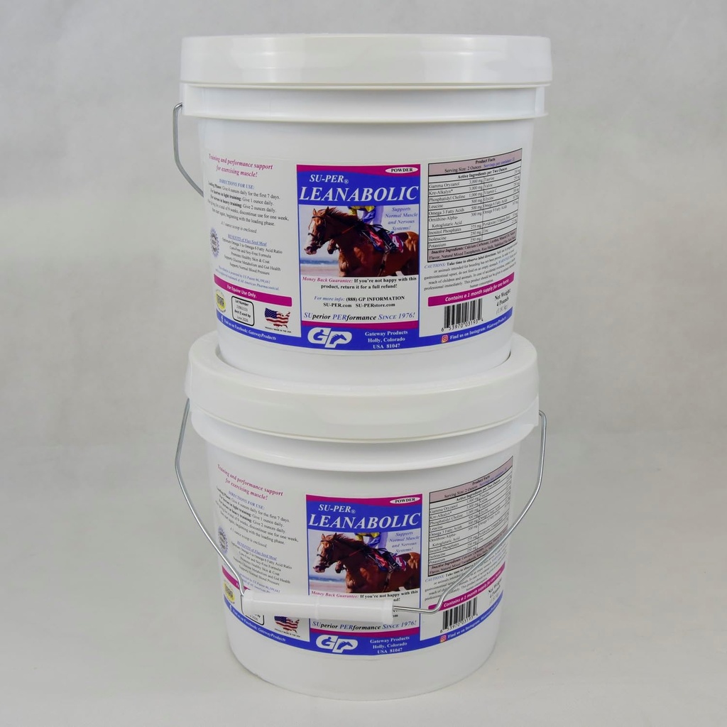 Supler Leanabolic Horse Supplement - Pelatihan dan Performance Dukungan di Kuda - Vitamin dan Tambahan Mineral - 4 Pound, (2 Pack)