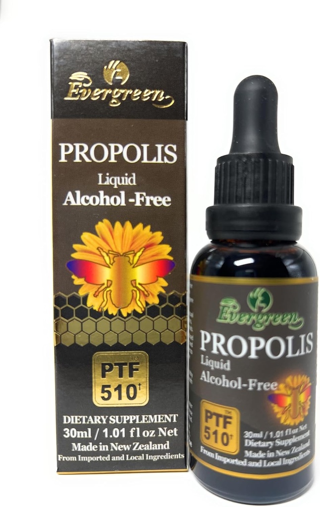 Evergreen Propolis Liquid Alcohol- Free Tincture 30ml PTF1170 (Berisi 1170 Propolis Flavonoid) Made in New Zealand