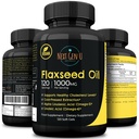 Flaxseed Oil Capsules - 1000 mg - 120 Vegan Soft Gels - High in Omega 3, 6, 9 - Cold Menekan Flax Benih Formula - 4 Bulan Supply - by NextGenU
