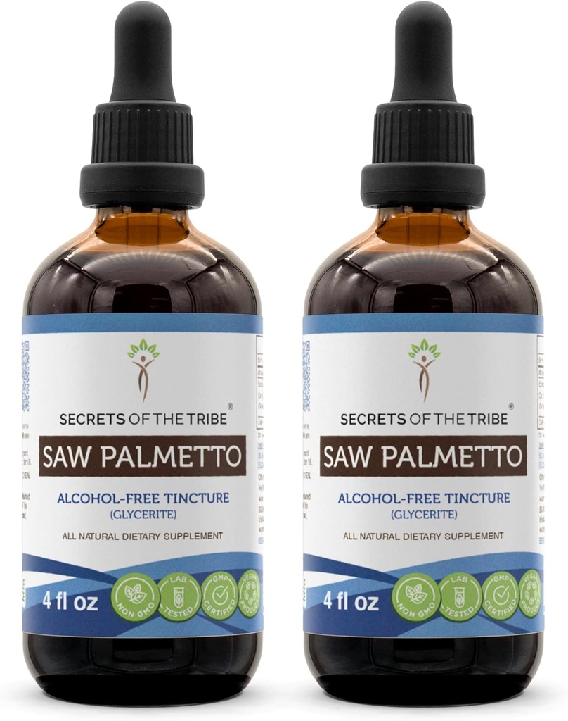 Saw Palmetto Tincture Alcohol- Free Liquid Extract, Saw Palmetto (Serenoa Repens) Dried Berry (2x4 FL OZ)