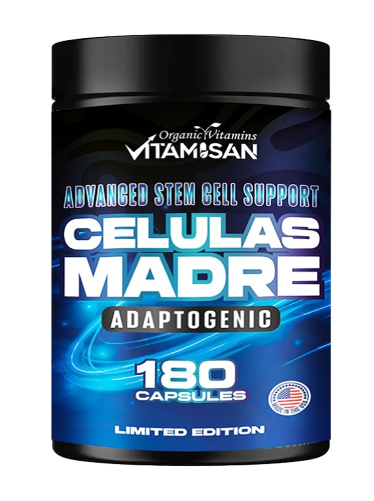 VTAAMISAN Celulas Madres 180 Capsules - Sram Cell Blue Green Algae - Non GMO Free AFA -Celula Madre Suplemen - Lion 's Mane Beta Glucan Supports Healthy Aging & Promos Immune Spirulina.
