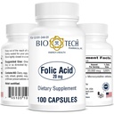 Bio- Tech Pharmacal Folic Acid (20mg, 100 Cacah)