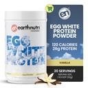 EarthNutri - Egg White Protein Powder Suplement for Pre, Intra atau Post Workout, 26g of Protein Per Serving, Dukungan Kekuatan Otot & Recovery, Tidak Ada Addicitives Artificial - Vanilla 20 Pelayan (640g)