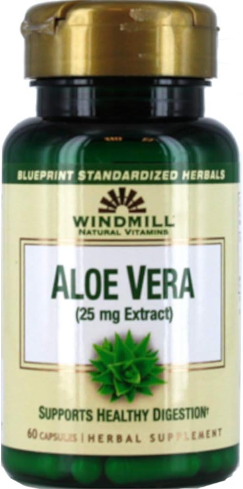Windmill Natural Vitamin Aloe Vera (25mg Extract) 60 Capsules (Paket 1)