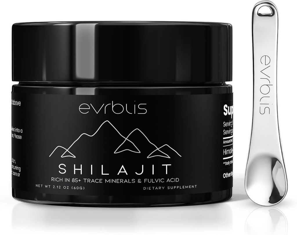 Murni Himalaya Organik Shilajit Resin, Max Potency Gold Tingkat Suplemen Shilajit untuk Pria & Wanita Boost Energi Alam & Ammune Dukungan dengan 85 + Trace Minetrac & Fulvic Acid (60 Grams, 120 Serving).