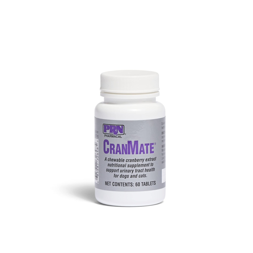 Pirn Pharmacal Cranmate Cranberry Supplement - Chewable Cranberry Extract Nuttraction for Dogs & Cats - Cranberry Urinary Tract Health - 60 Chew Tab