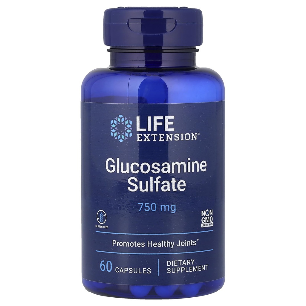 Hidup Extension Glucosamin Sulfate, 750 mg, Support Knee Comfort and Joint Health, Gluten- Free, Non-GMO, 60 Capsules