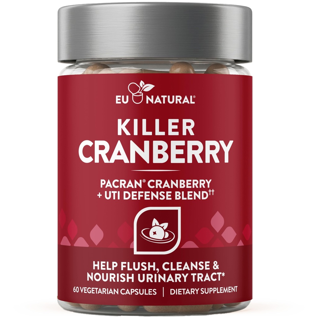 9-in- 1 Pembunuh Cranberry Pil untuk Perempuan - UTI Pertahanan Blend dengan lngrediment Terpelajar Secara Clinis - 9 Ekstrak Traktur Uriner - Pine Bark, Propolis, Vitamin D & Lebih - 60 Fast-Acting Kapsul