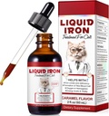 Suplemen Besi untuk Kucing, 60ML Cair Besi dengan Folate dan B12 Supports Anemia, Low Enery Levels dan Letargy, Promoses Red Blood Cell Formation and Blood Health