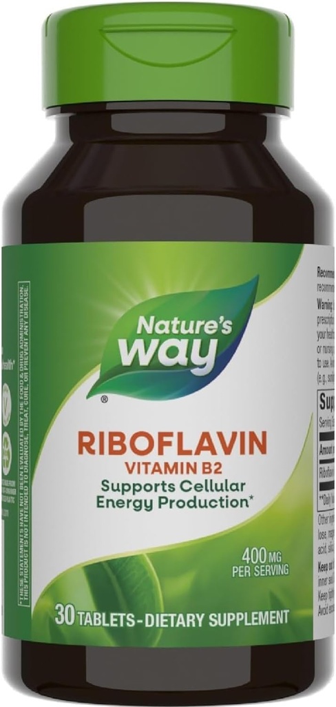 Nature 's Way Riboflavin Vitamin B2, 400 mg per serving, Pack of 3