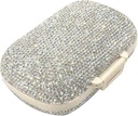 Bling Diamond Pill Organizer dengan 8 kompartemen, Daily Travel Pill Case Double Sided Rhinestone Pill Box untuk Vitamin / Cod Liver Oil Medicine Kit (Silver)