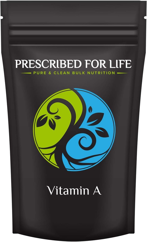 Prescribed For Life Vitamin A Powder 124; 500.000 IU Retinyl Acetil14; Gluten Free, Vegan, Non GMO (2oz / 56g)