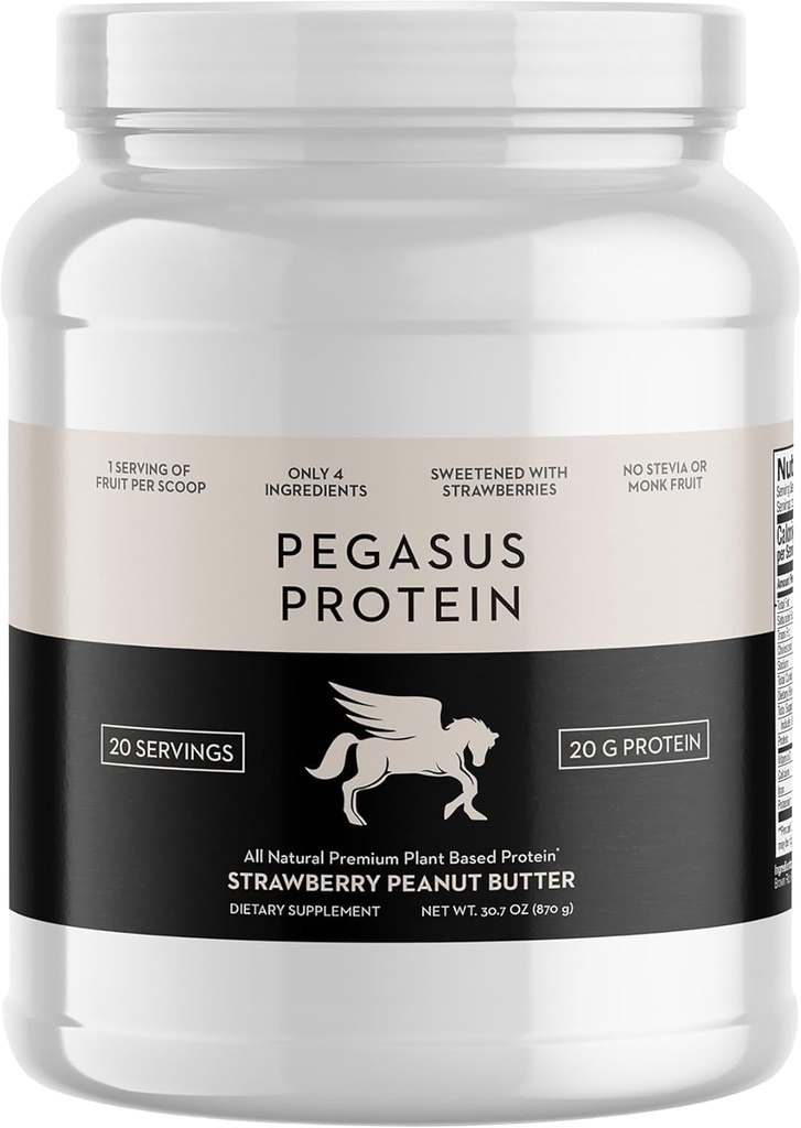 Hanya 4 Ingrediensi - Tidak ada Stederia, Tidak ada Monk Fruit, Tidak ada Maneteners Buatan - Strawberry Peanut Butter Powder, All Natural, Sweetened with Berries (20g Protein, 20 Pelayan)