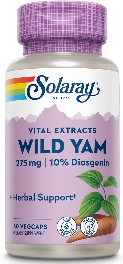 Potensi yang Dijamin Alam Liar Yam Root Ekstrak Root, Veg Cap (Btles-Plastic) 275mg = 124; 60ct