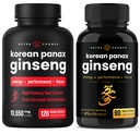 NutraChamps Complete Ginseng Duo - The Complete Energy, Focus & Stamina Dudle - Ginseng Gold & Korean Red Panax Ginseng