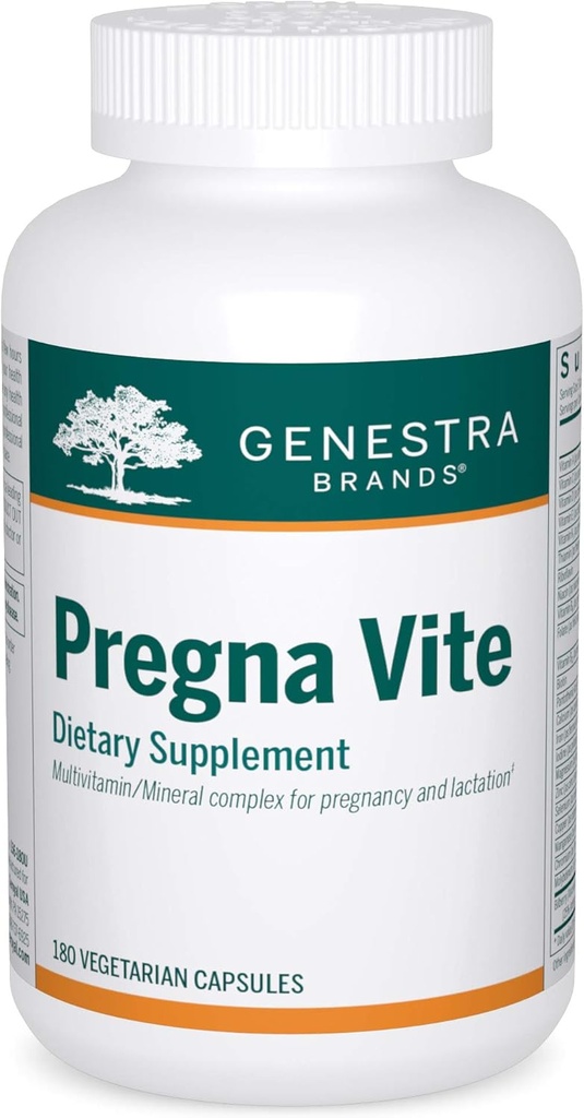 Genestra Brands Pregna Vite 124; Mendukung Kehamilan Sehat dengan Acid Folic, Vitamin D dan Besi 124; 180 Capsules