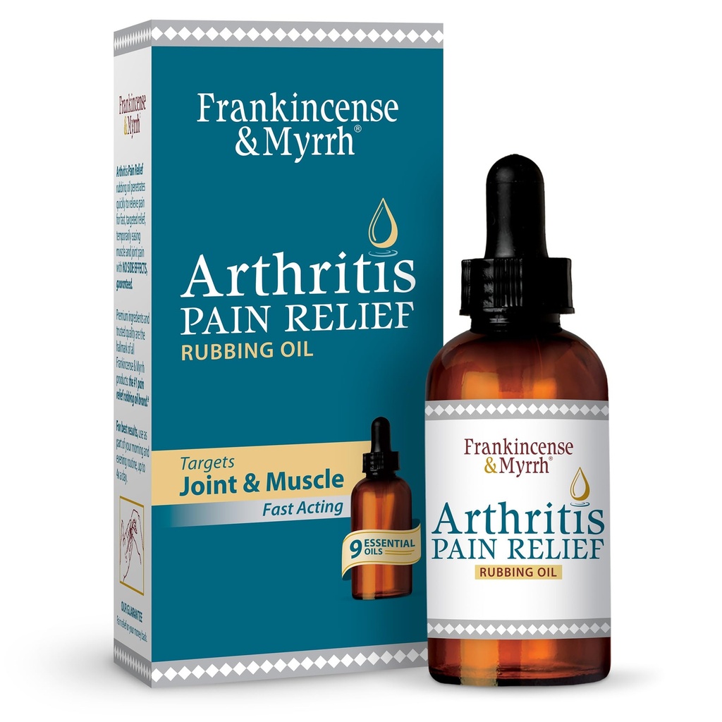 Frankindusk dan Myrrh Arthritis Relief Rubbing Oil - Arthritis Pain Reliever dengan Frankindour Essile untuk Sciatica, Lower Back, Neck, Hands, Jouders dan Shoulders, 2 Fl.oz. - 1 Pack