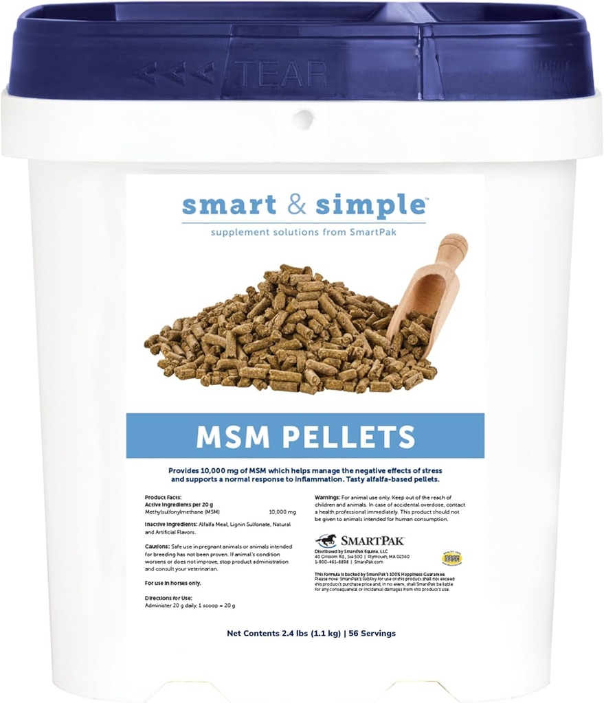 Smart & Simple MSM Pellets = 124; Membantu Manage Effects of Stress 124; PirSuplement Aids in Cellular and Tissult Strengthening: 124; 56 Servings 124; 2.4 lb Bucket