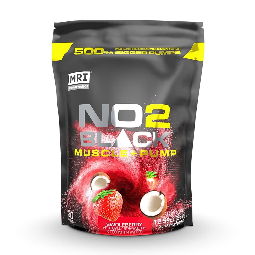 MRI NO2 Black Nitric Oxide Suplement for Pump, Muscle Growth, Vasculity & Energy