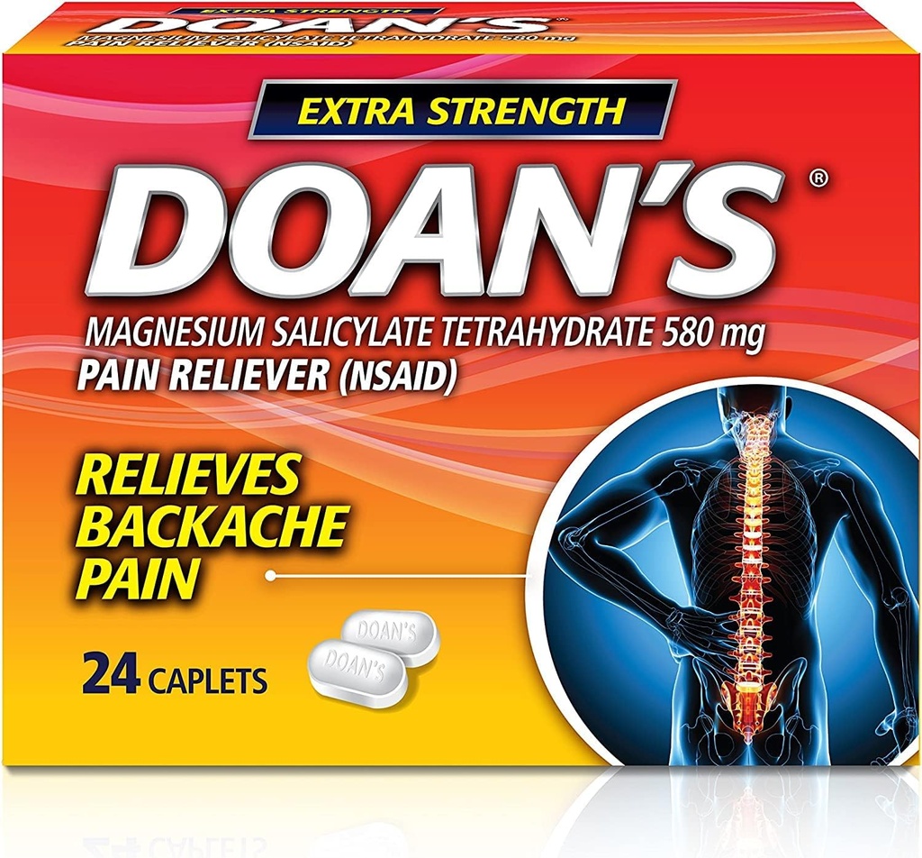 Doan 's Backache Pain Reliever - Ekstra Kekuatan - 24 Count Caplets Per Box - Paket 2