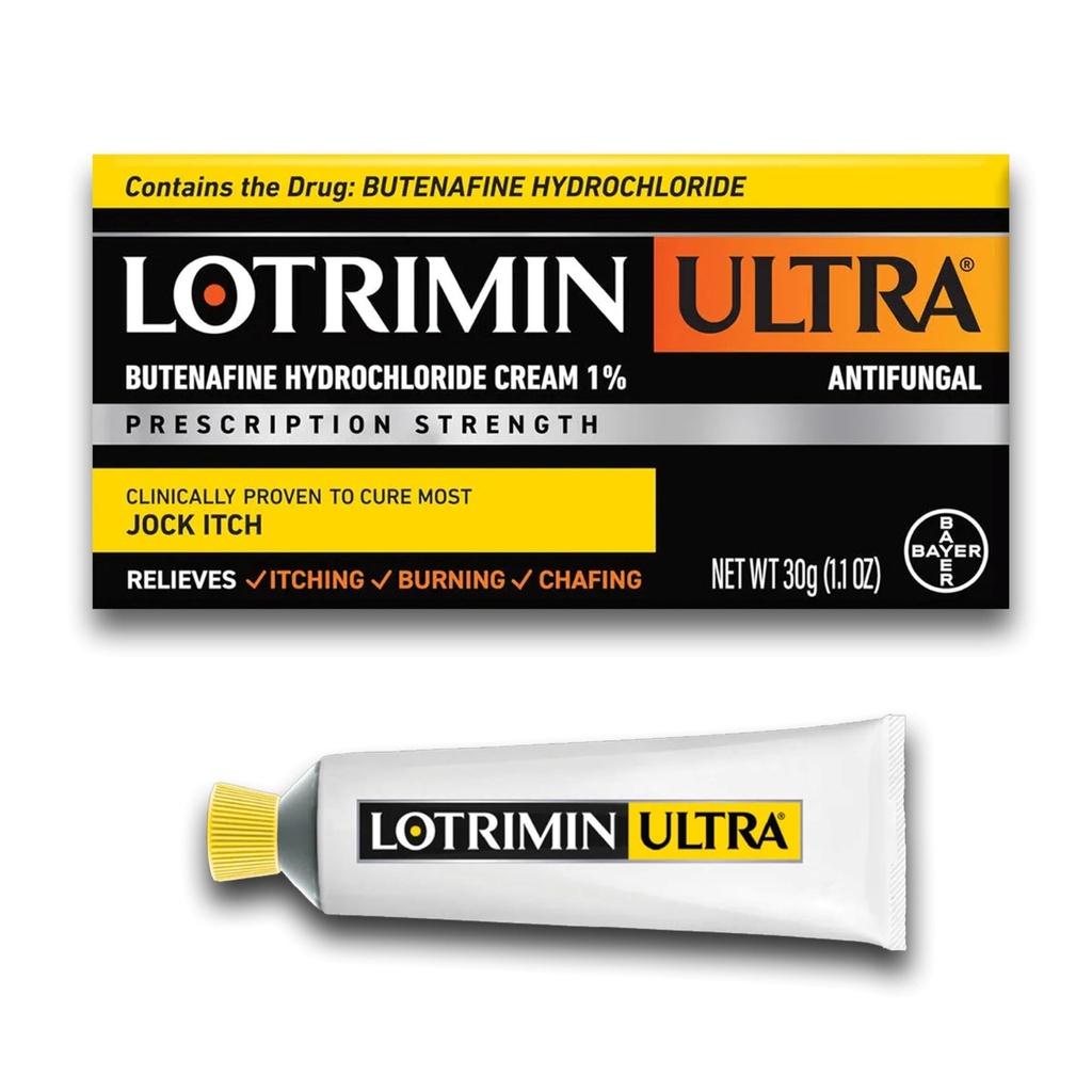 Lotrimin Ultra Antifungal Jock Itch Cream dengan Butenafire Hydrochloride, Jock Itch Treatment for Men, Women, and Kids Over The Age of 12, 1.1 oz Tube