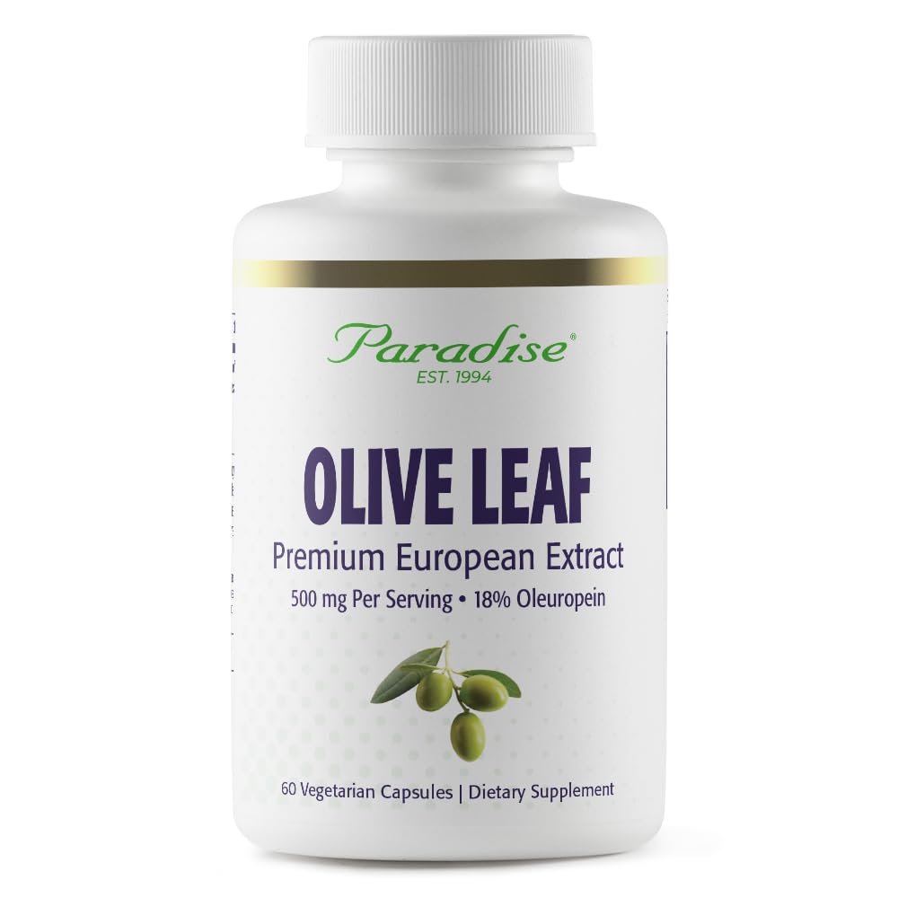 Surga Herbs Olive Leaf Extract dari Spanyol Andalusia Olive Trees, Super Mampu, Ultra Pure, Non-GMO, Vegan, Gluten Bebas, 60 Vegetarian Capsules