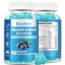 Biotin Gummies 15000mcg dengan Collagen for Women & Pria - Rambut, Skin & Nails Gummies dengan Biotin - Collagen for Woman - Vegan, Non- GMO, Hair Vitamin - 60 Count, 1 Pack
