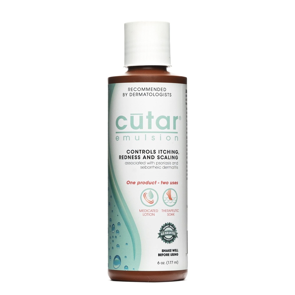 Cutar Emulsion Cream - Coal Tar Lotion for Relief from Eczema, Psoriasis, and Dermatitis - helping Soothe Flaky Skin, Redness, Dryness, and Inflammation