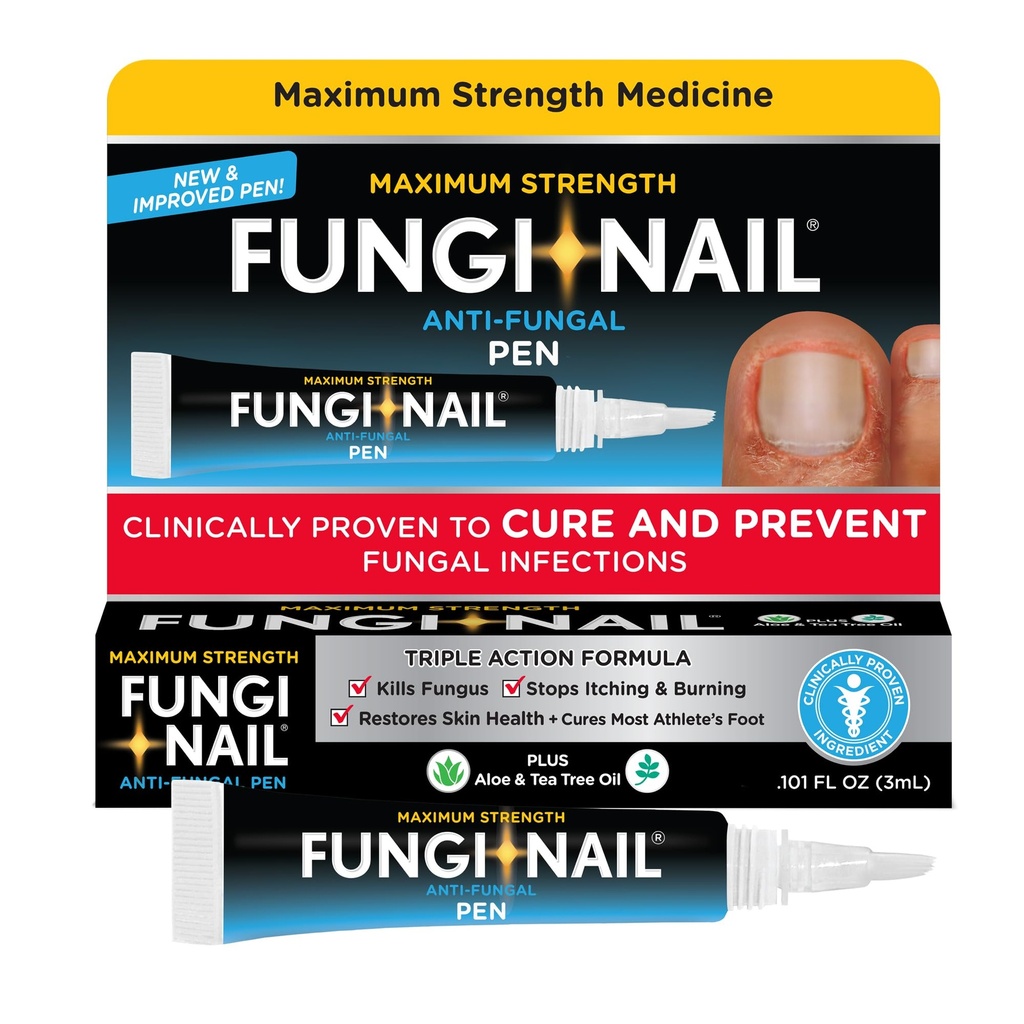 Fungi- Nail Pen Applicator Anti- Fungal Solution, Membunuh Jamur Yang Dapat Memimpin ke Nail & Athlete 's Foot Dengan Tolnaftate & Clinically Proven untuk Penyakit dan Pencegahan Infeksi Fungel, 0.101 Fl Oz (Paket 1)