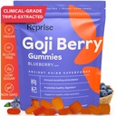 Reprise Goji Berry Superfood Gummies - All-Natural Antioksidant, Ditraffic, 240 mg Fall Potency, Lower-Sugar, Vegan, 45 Blueberry Flavored Gummies
