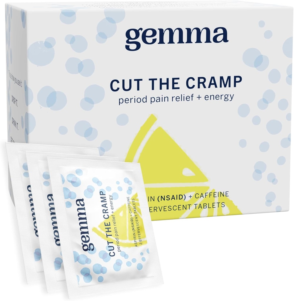Gemma Potong Kram - Fast Menstrual Kram & Periode Relief - Multi- Symptom Formula Treats Menstrual Cramps, Fatigue, Bloating, Sakit kepala dalam 15 Menit