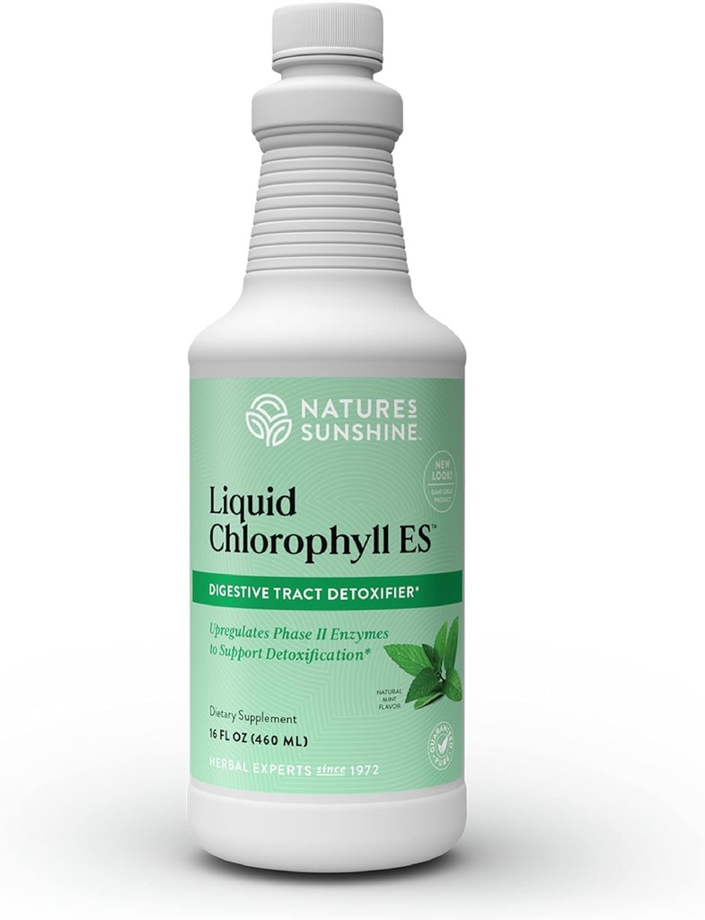 Nature 's Sunshine Liquid Chlorofil Ekstra Kekuatan - Dukungan kekebalan, Detox & Cleanse, Chlorofil Cair Drops dengan Spearmint Oil, Natural Energy Boost, Internal Deodoran - 16 Fl Oz
