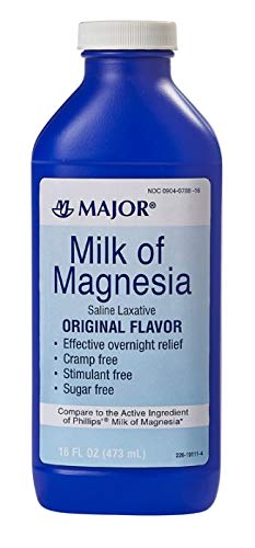 Milk of Magnesia Saline Laxative - Original Flavor - Effective Overnight Relief - Stimulant- Free, Sugar- 16 Fl Oz