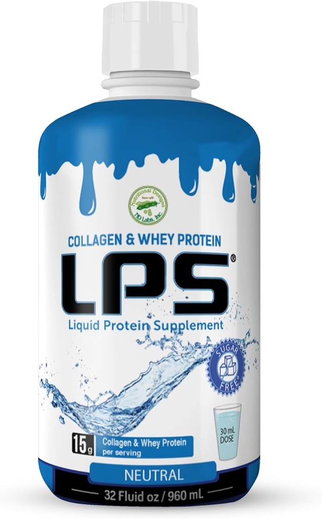 Nutrational Design LPS Liquid Collagen & Whey Protein Sugar- Free Non-GMO Drink - Promotes Healthy Skin & Hair untuk Pria & Perempuan (Netral)