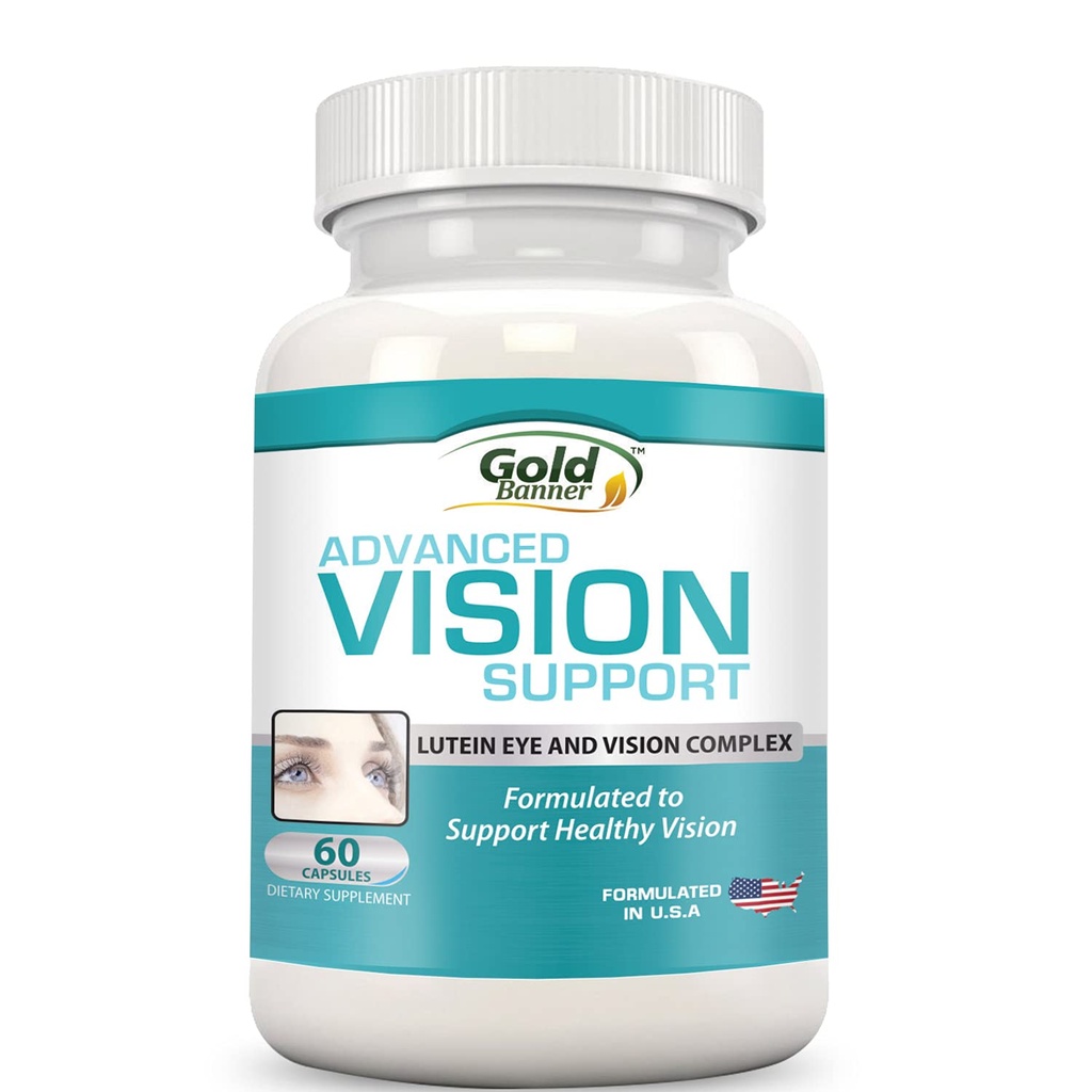 Advanced Vision Support - Lutein Eye & Vision Complex with Lutein, Bilberry, Zinc, Grapeed & Escaed Vitamin - All Natural Retina Capsules for Eye Health - Made in USA