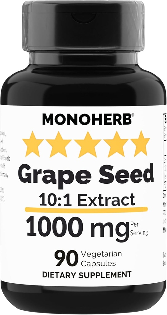 MONOHERB Grape Extract 1000 mg - 90 Vegetarian Capsules