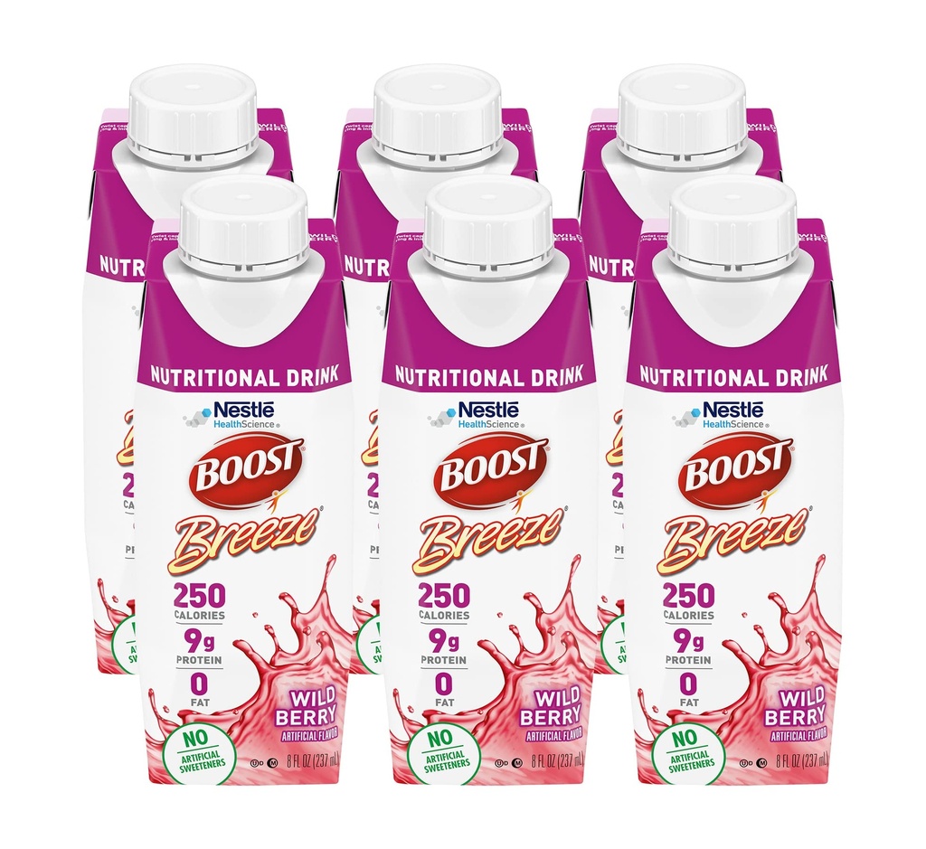 Boost Breeze Nutration Drink Wildberry, 8 Fl Oz (Paket 6)