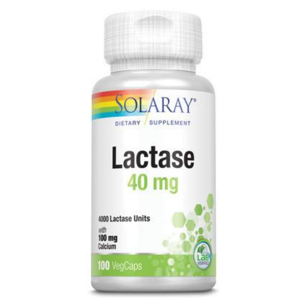 Katup Lactase SOLARAY, 40mg 124; 100 Cacah
