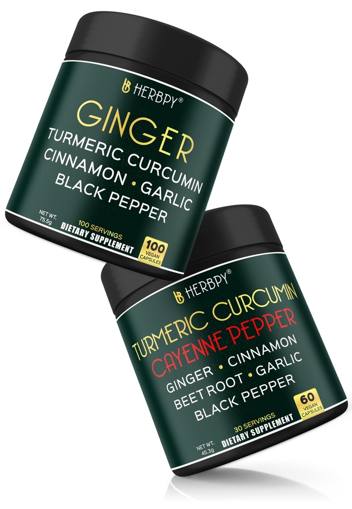 Bundle 7in1 Turmeric Curcumin Supplement & 5in1 Ginger Supplemen