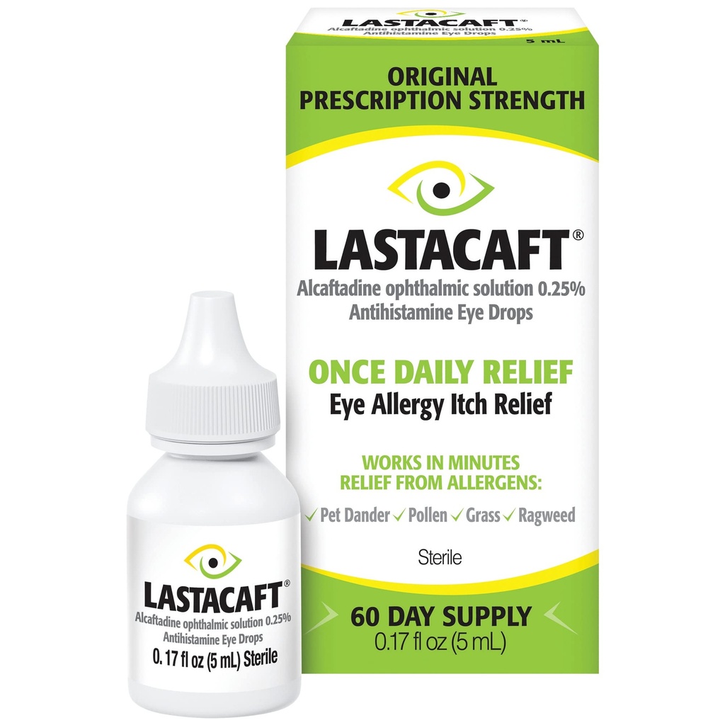 Lastaburft Once Daily Eye Allergy Itch Relief Drops, (1 Count) 60 Day Suppply, Exclusive