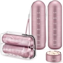 [2 Pack] Zannaki Metal Travel Pill Organizer, Portable Waterproof Weekly Pill Box, Kontainer Kasus Alloy Pill Large, BPA Free 7 Day Medicine Organizer Hoder for Vitamin, Suplemen