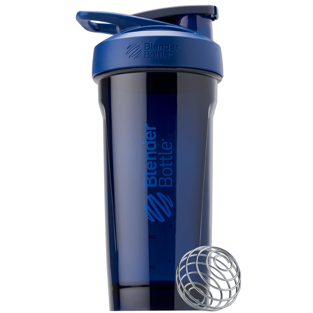 BlenderBottle Sport Shaker Bottle with Wire Whisky, 28- Ounce, Blue - Protein Shakes & Hydration for Athletes & Fitness Enabsaists, Easy Mixing, Durable & Lighweight, Lockable Lid