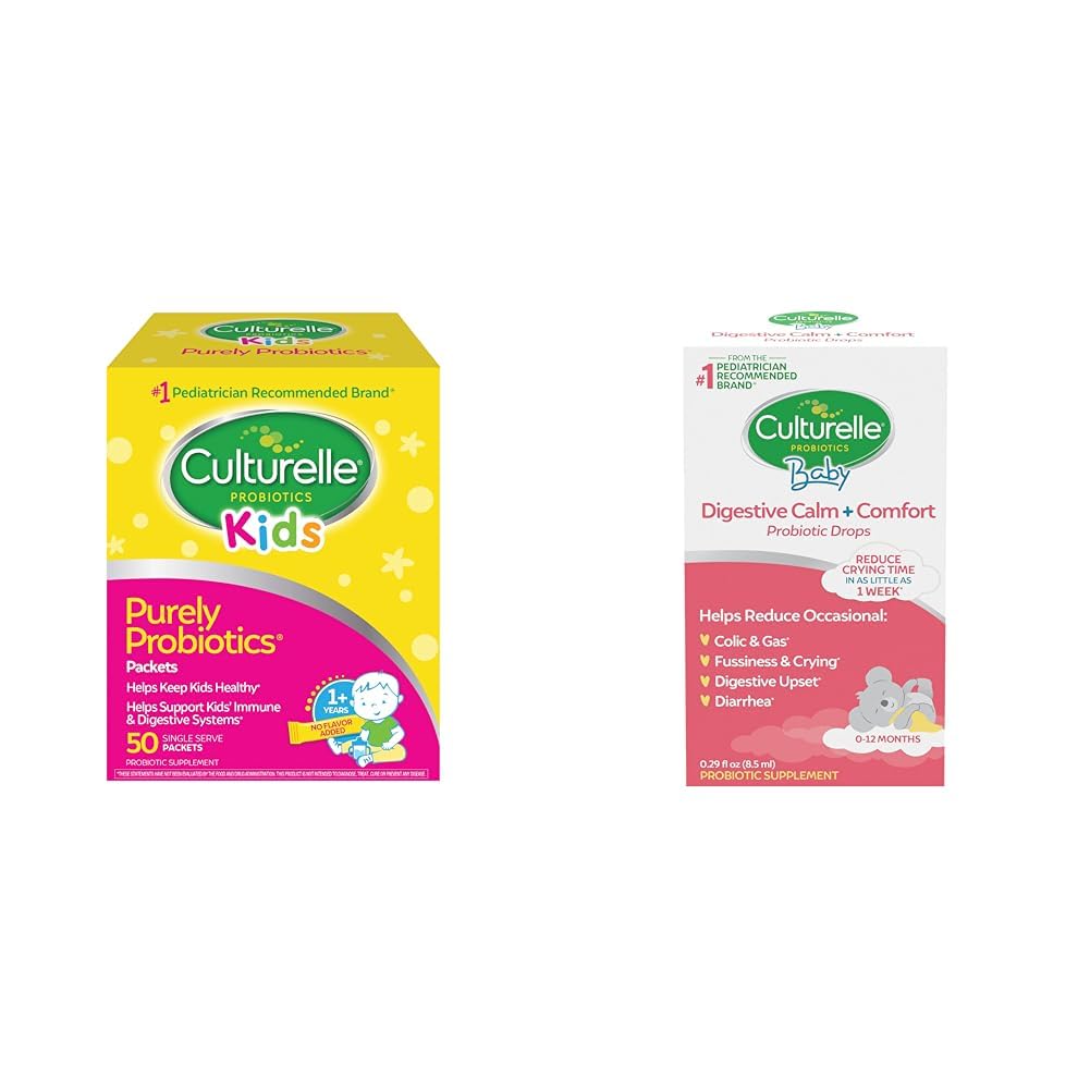 Produksi Anak Cultuelle untuk Dukungan Imune & Digetical, 50 Count & Baby Calm & Comfort Drops 0-12 Bulan, 0.29 Ounce