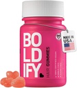 Boldify Growth Gummies - Sugar- Free Biotin Gummies - Fast- Acting Vegan Vitamin untuk Skin, Nails, dan Rambut - 5000mcg Biotin / Serving, 30- Day Suply - Natural Strawberry Flavor
