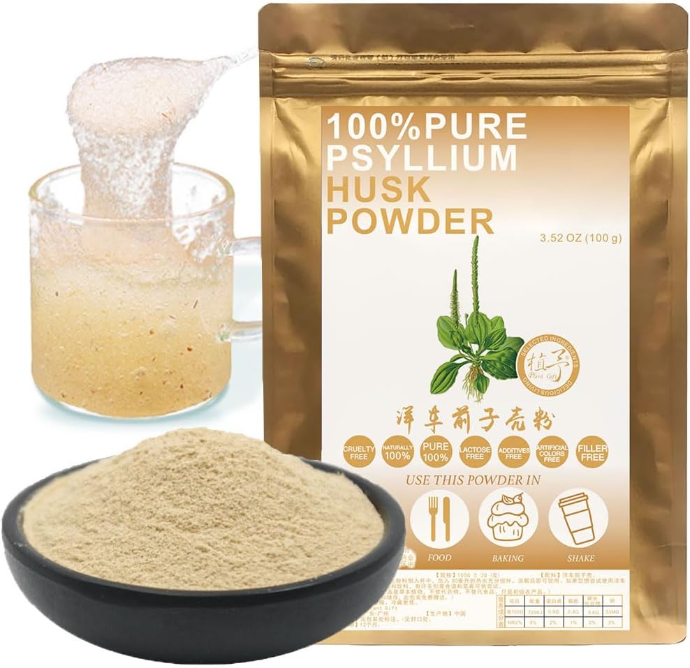 100% Tanaman Alam Murni Psyllium Powder Organik Guar Gum, Busi Baking Keto, Meal Pengganti Poader, Powder Fiber Psyllium, Dietary Fiber 100g / 3.52oz