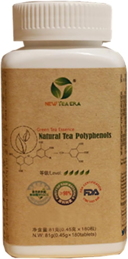 Green Tea Extract 98%, Tea polyphenol Tablet, Antioksidant dan Immune Dukungan, Single Bottle 180 Tablet