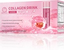 Collagen Drink 6000mg Marine Collagen Peptides, Liquid Collagen Shots for Women with Hyalanic Acid, Vitamin C, Collagen Suplemen Dukungan Skin, Nail, 0.85 Flank x30 Bottle, Apple Flavor