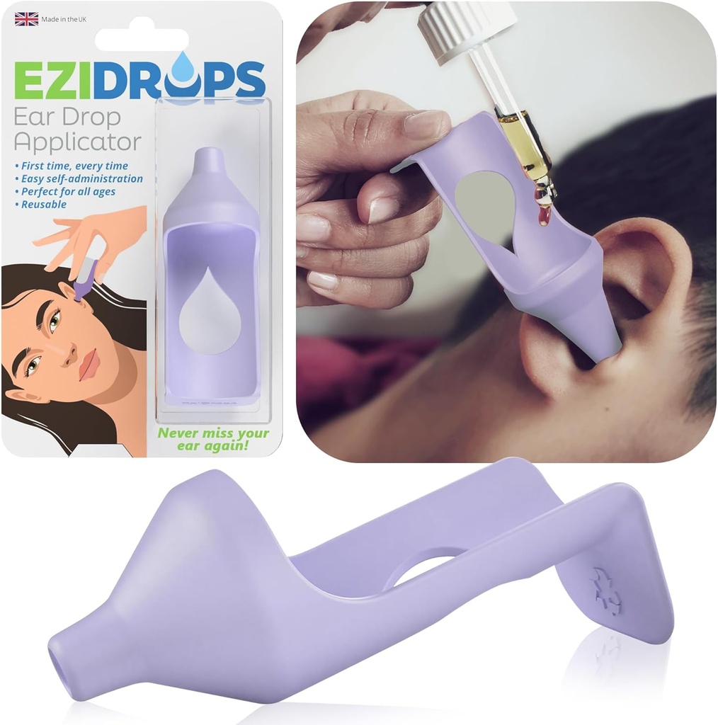 Ear Drop Applicator Aid - Precise & Easy Aplikasi untuk Kandang Telinga - Cocok dengan Paling Standar Ear Drop Bottles termasuk Droppers - Portabel, Dapat dipakai Ulang Ear Bersih & Obat-obatan