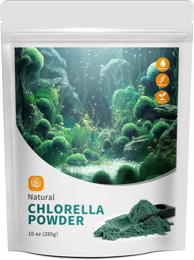 Chlorella Powder Natural with 10 oz - Chlorofil Powder, Support Immune System & Liver Fungsi, Keep Youth, Vegan, Rich in Vegan Protein dan Vitamin.